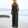 thumbnail image 3 of UPPADA Women's Summer Boho Casual Jumpsuits Sleeveless Square Neck Rompers Wide Leg Overalls Floral Print Baggy Boho Jumpsuit with Pockets Black,XXL, 3 of 6