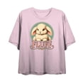 thumbnail image 3 of Fluff Bunny Women's Pink Crew Neck Short Sleeve Crop Tee-Medium, 3 of 5