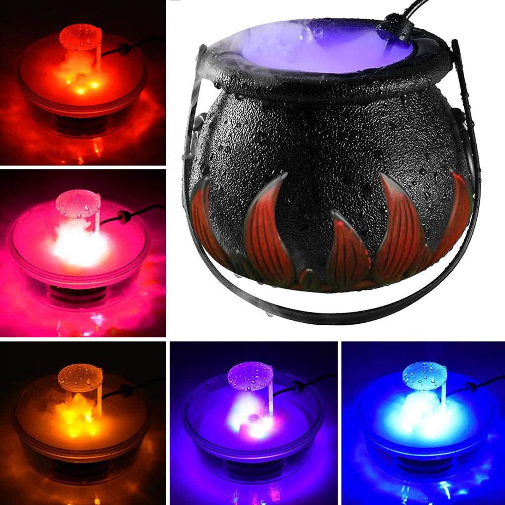 Ruimin Halloween Party Cauldron Mist Maker for Witch Jar Smoke Fog Machine with LED Color Changing for Halloween Theme Party Prom 