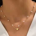 thumbnail image 2 of Delicado collar de oro para mujer – Collares chapados en oro para niñas adolescentes delicado collar de corazón de amor collar con colgante de corazón, 2 of 4
