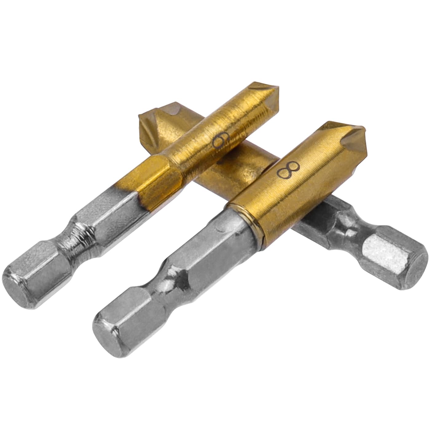 XYCCA 6 Pieces Countersink Drill Bit Set 1/4 Inch Hex Shank 5