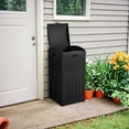 thumbnail image 4 of WBTER 33 Gallon Outdoor Trash Can with Dual Lid, Heavy Duty Waterproof Resin Garbage Bins Outside, Hideaway Waste Bins for Patio, Outside Pool, Backyard and Deck (1, Black), 4 of 7