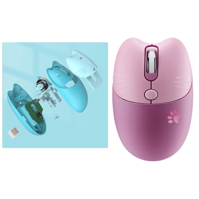 2x Ratón Inalámbrico Portátil 2.4G Computadoras Portátiles Inalámbricas Silenciosas PC con Receptor Macarena Ratón inalambrico