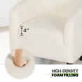 thumbnail image 6 of Magshion Upholstered Barrel Chair Accent Chair, Sherpa Fabric Single Sofa Chair with Armrest, for Living Room Office, Cream, 6 of 11