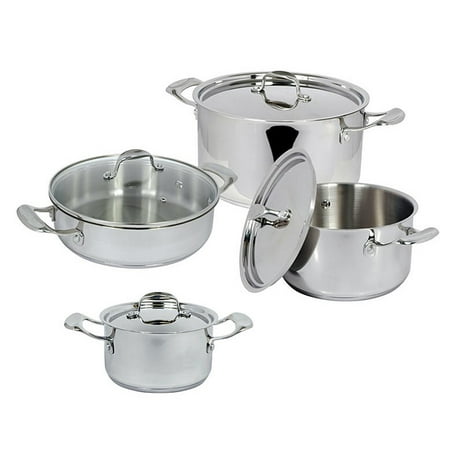 High Quality 8 Pcs Blue Stainless Steel Cookware Set - Stock Pot Casserole Fry Saute Pan