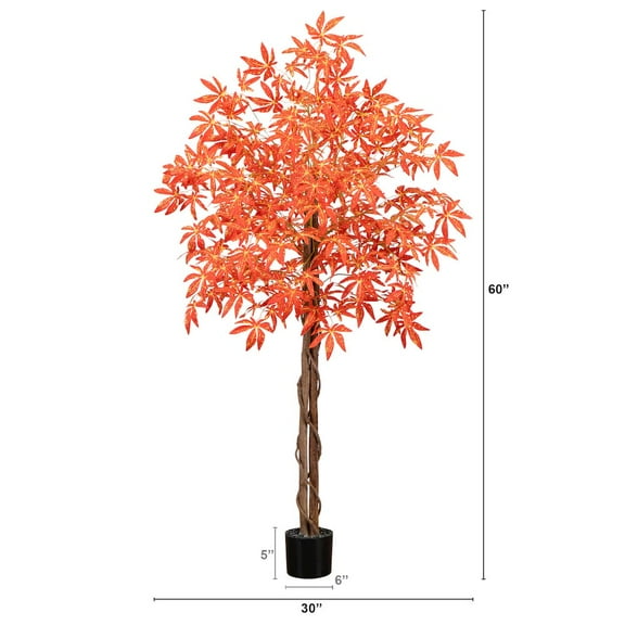 Nearly Natural 5ft. Autumn Vibrant Maple Artificial Fall Tree