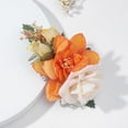thumbnail image 5 of XASZHN Flower Metal Hair Side Combs Slide Clips Floral Hair Accessory Orange_006 One Size, 5 of 5