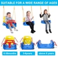 thumbnail image 4 of 3-in-1 Toddler Swing, Baby Swing Set for Indoor and Outdoor Play, Kids Outdoor Swing, Blue, 4 of 5