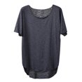 thumbnail image 4 of Birdeem T-Shirt Femme Col Rond Couleur Unie Manches Courtes Ample, 4 of 10