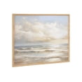 thumbnail image 4 of Kate and Laurel  Beach Waves Sunset Cloud Landscape Framed Wall Art by The Creative Bunch Studio, 20x16 Natural, Modern Ocean Waves Art for Wall, 4 of 7