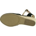 thumbnail image 4 of Soda Womens Request Closed Toe Espadrille Wedge Sandal in Black Dark Tan Linen, 4 of 4