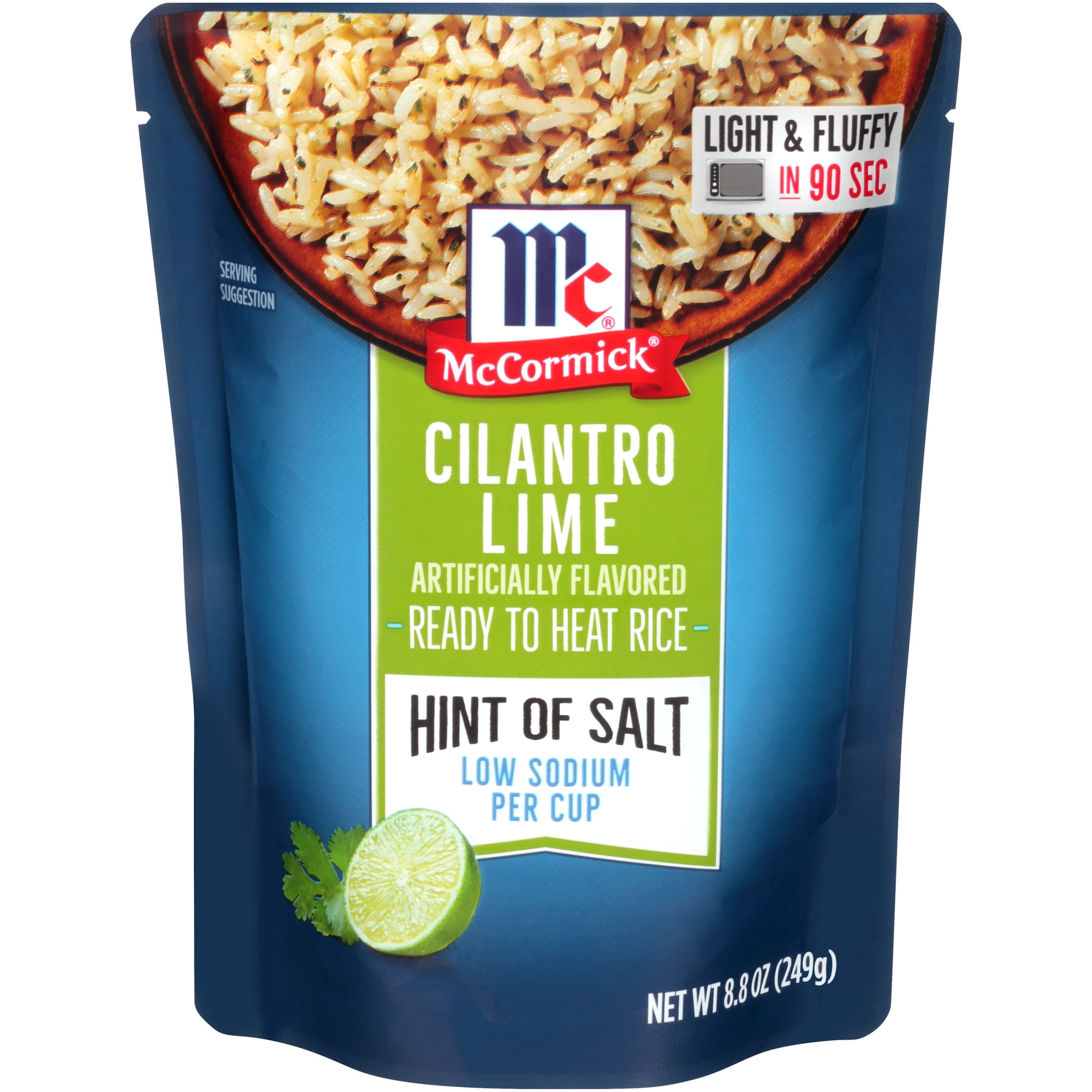 McCormick Ready to Heat Rice Cilantro Lime Hint of Salt, 8.8 oz