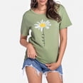 thumbnail image 5 of Trendfront Womens Daisy T-Shirt Flower Graphic Print Tee Crewneck Short Sleeve Summer Loose Fit Casual Pullover Daily Classic Tops, 5 of 8