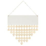 Uxcell Wooden Family Birthday Reminder Calendar Wall Hanging with 100 Tags, Blank White