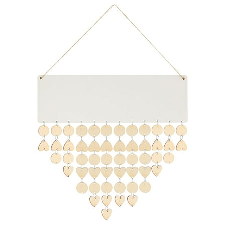 Uxcell Wooden Family Birthday Reminder Calendar Wall Hanging with 100 Tags, Blank White