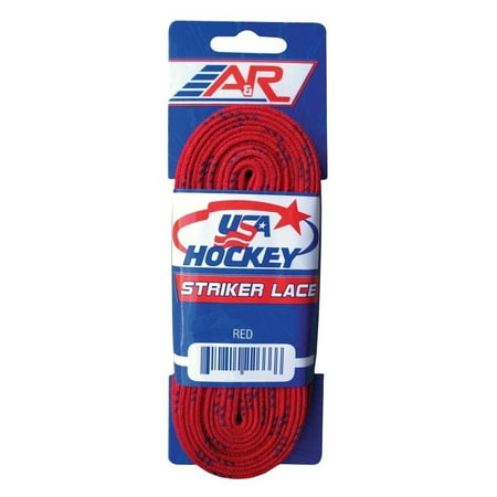 New A&R 2 Pair USA Hockey Striker WAXLESS Molded Tip Skate Laces Red 72-120