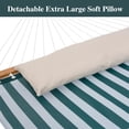 thumbnail image 3 of SUNCREAT Quick Dry Double Hammock with Stand, 2 Person Outdoor Hammock with Stand for Poolside, Garden, Backyard, Green White, 3 of 7