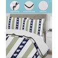 thumbnail image 4 of Coastal Turtle Full Size Down Alternative Comforter, Lightweight Comforter Quilt Bedding Set with Pillow Shams Sage Green Stripe Navy White Ocean All Seasons Bed Comforter Duvet Insert 78"x90", 4 of 7