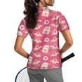 thumbnail image 2 of COEQINE Valentine's Day Women 1/4 Zip Golf Shirts Quick Dry Fit Soft Golf Polo Shirt Short Sleeve Cooling Bowling Shirt I Love You Letter Heart Print Tennis Activewear, 2XL, 2 of 7