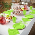 thumbnail image 3 of Exquisite 350-Piece Lime Green Plastic Disposable Party Tableware Combo Set, 3 of 11