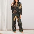 thumbnail image 2 of KLL Lotus Leaf Starry Sky Guinea Pig Print Women's Long Sleeve Pajamas with Pants Sleepwear Loungewear 2 Set-X-Large, 2 of 7