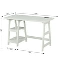 thumbnail image 7 of Convenience Concepts Designs2Go 29.25" Trestle Desk with Charging Station & Shelves, White, All Ages, 7 of 7