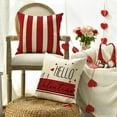 thumbnail image 3 of Be My Valentine Love Stripes Throw Pillow Covers, 18 x 18 Inch Hello Valentine Wedding Cushion Case Decoration for Sofa Couch Set of 4, 3 of 6