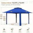 thumbnail image 4 of EAGLE PEAK 13 x 13 ft Pop-Up Gazebo Tent Instant w/ Mosquito Netting，Outdoor Gazebo Canopy Easy Set-up Folding Shelter (Blue), 4 of 10