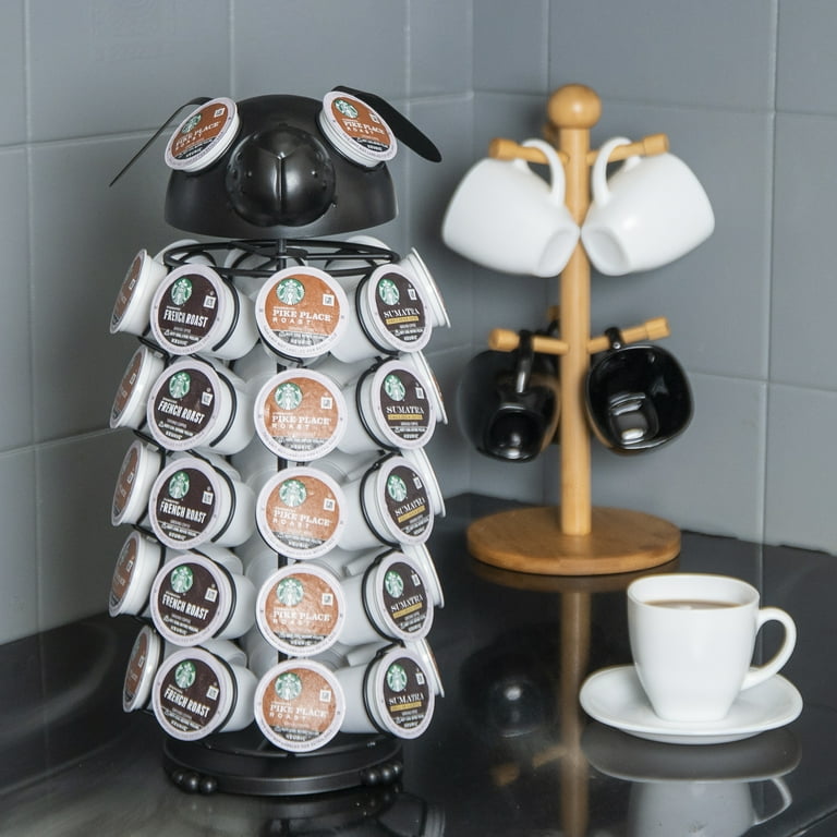 Made Easy Kit Carousel Coffee Pod Holder - Spinning Organizer For Keurig K-Cups, Metal