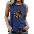 thumbnail image 2 of Daisyyozoid Nouveautés Hauts pour Femmes Joyeuses Pâques Col Rond Imprimé Décontracté Ample Chandail Sans Manches T-shirt, 2 of 5