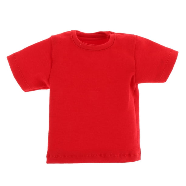 Ropa para muñecas 1/6, moda unisex, ropa para muñecas, traje hecho a mano, manga corta Rojo