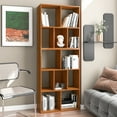 thumbnail image 1 of Bookshelf Storage Shelf,  5-Tier Bookcase, 12-Cube Open Shelf, Space Saving Organizer Shelves Book Rack, Free Standing Wood Display Bookshelves for Books,CDs,Living Room,Bedroom,Office, Walnut, 1 of 6