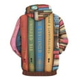 thumbnail image 3 of Bookworm Antique Book Library Men's Women Vintage 3D Hooded Sweatshirt - All-Season Loose Fit Streetwear, 3 of 6
