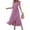 *Purple, variant on U Women Summer Bohemian Floral Wrap V Neck Ruffle Cap Sleeveless Dress with Belt ,Casual A-Line Pleated Hem Midi Sun Dress Hot Pink,Womens Plus M