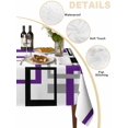 thumbnail image 2 of Purple Black Geometric Table Cloth, Minimalist Stripes Abstract Art Waterproof Tablecloth for Square Tables, Reusable Washable Fabric Table Cover for Restaurant Kitchen Dining Tables 60"x60", 2 of 6