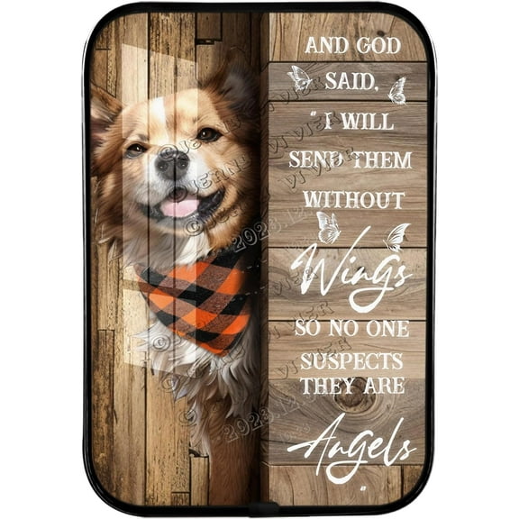 Dogs Decor, Gift for Mothers Day, Dog Mom, Dog Gifts for Dog Lovers, And God Said I'll Send Them without Wings Framed Wooden Wall Art For Living Room Black Framed Art 12x8 inches