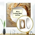 thumbnail image 3 of Designart "Mocha Spiral With Gilded Brown" abstract spirals Brown Large Square Mirror - Square Bedroom Mirror Printed Wall Decor - Modern Square Printed Wall Mirror Art, 3 of 5