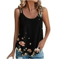 thumbnail image 2 of GA WEIHUA Women's Tank Tops Eyelet Sleeveless Shirts Summer U Neck Flowy Camisoles Spaghetti Strap Loose Fitting Casual Tees T Shirts Camis(Black,S), 2 of 7