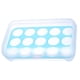 thumbnail image 3 of Billuyoard Soporte para huevos Refrigerador 15 Rejillas Bandeja para huevos Caja con tapa Plástico transparente apilable Organizadores de utensilios de cocina Azul, 3 of 6