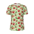 thumbnail image 5 of Wukai Strawberry Floral Print Men's Short-Sleeved Mesh T-Shirt,Quick-Dry Short Sleeve Workout T-Shirt-X-Small, 5 of 8