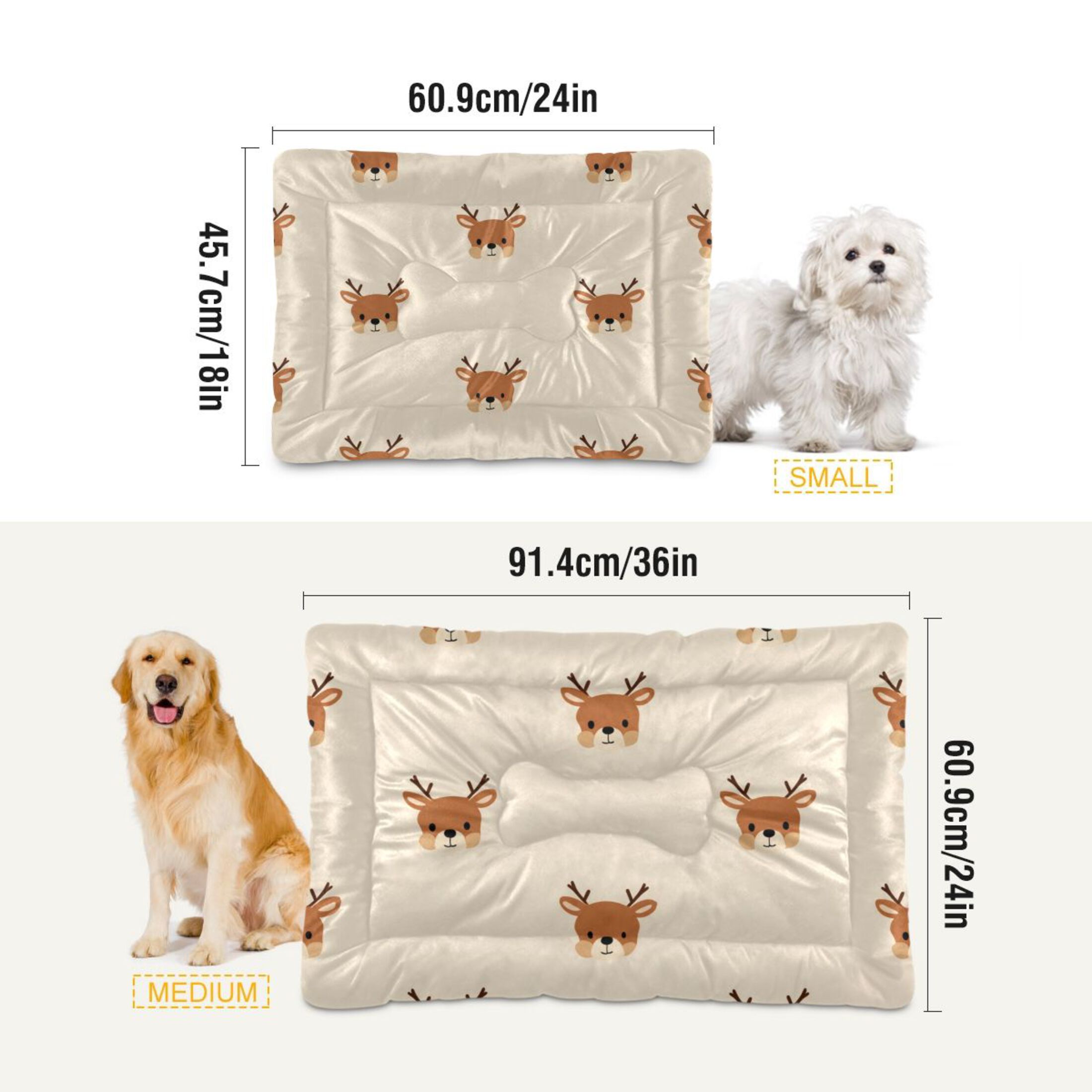Cozy Mat Pet Bed Indoor Outdoor Warm Soft For Cat Dog Puppy(S/M) Beige Background