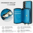 thumbnail image 4 of SaniMore for Samsung Galaxy S23 6.1" 2023 Case, [Crossbody/Wrist Strap][Zipper Flip Wallet][Card Slots][Rifid Layer] PU Leather Retro 360°Protective Shockproof Cover For Samsung Galaxy S23, Blue, 4 of 10