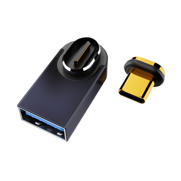 Adaptador de cargador magnético OTG macho de 10 Gbps USB3.0 hembra a tipo C (codo medio) Tmvgtek Para Estrenar