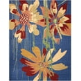 thumbnail image 2 of Nourison South Beach Indoor/Outdoor Traditional Floral Denim 8' x 10'6" Area Rug, (8' x 11'), 2 of 6