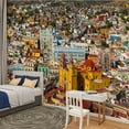 thumbnail image 2 of Peel and Stick Wallpaper Canvas Guanajuato Skyline Close Up Modern Art Wall Mural Decor Self Adhesive and Removable 100in x 144in, 2 of 6