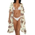 thumbnail image 3 of DISNIMO Horse Cactus Print Beach Cover Ups for Women Tropical Cowboy Print Open Front Long Kimono Swimsuit Cover up Cardigan Bikini Coverups Summer Casual Resort Wear, 3 of 6