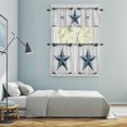 thumbnail image 6 of Rustic Barn Door Kitchen Curtains Valances and Tiers Set of 3 Vintage Grey Blue Star Beige Wood Board Tier Curtains and Valance with Rod Pocket for Small Windows, 27.5"x24", 6 of 9