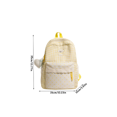 thumbnail image 2 of Girls Plaid Lace Trim Backpack, Small‑Size Bookbag With Polka‑Dot Pockets & Puppy Motif, Anti‑Theft For School & Weekend Trips (Yellow), 2 of 5