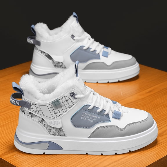Winter New Thickened Fleece-Lined Low-Top Sneakers with Thick Soles, Height Increasing, Men's Shoes