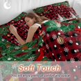 thumbnail image 4 of Christmas Tree Comforter Set California King Size, Snowman Winter Snowflakes Red Black Plaid Soft Bedding Set for Man Woman, 4 Pieces Duvet Cover Set with Fitted Sheet, 2 Pillowcases, 4 of 9